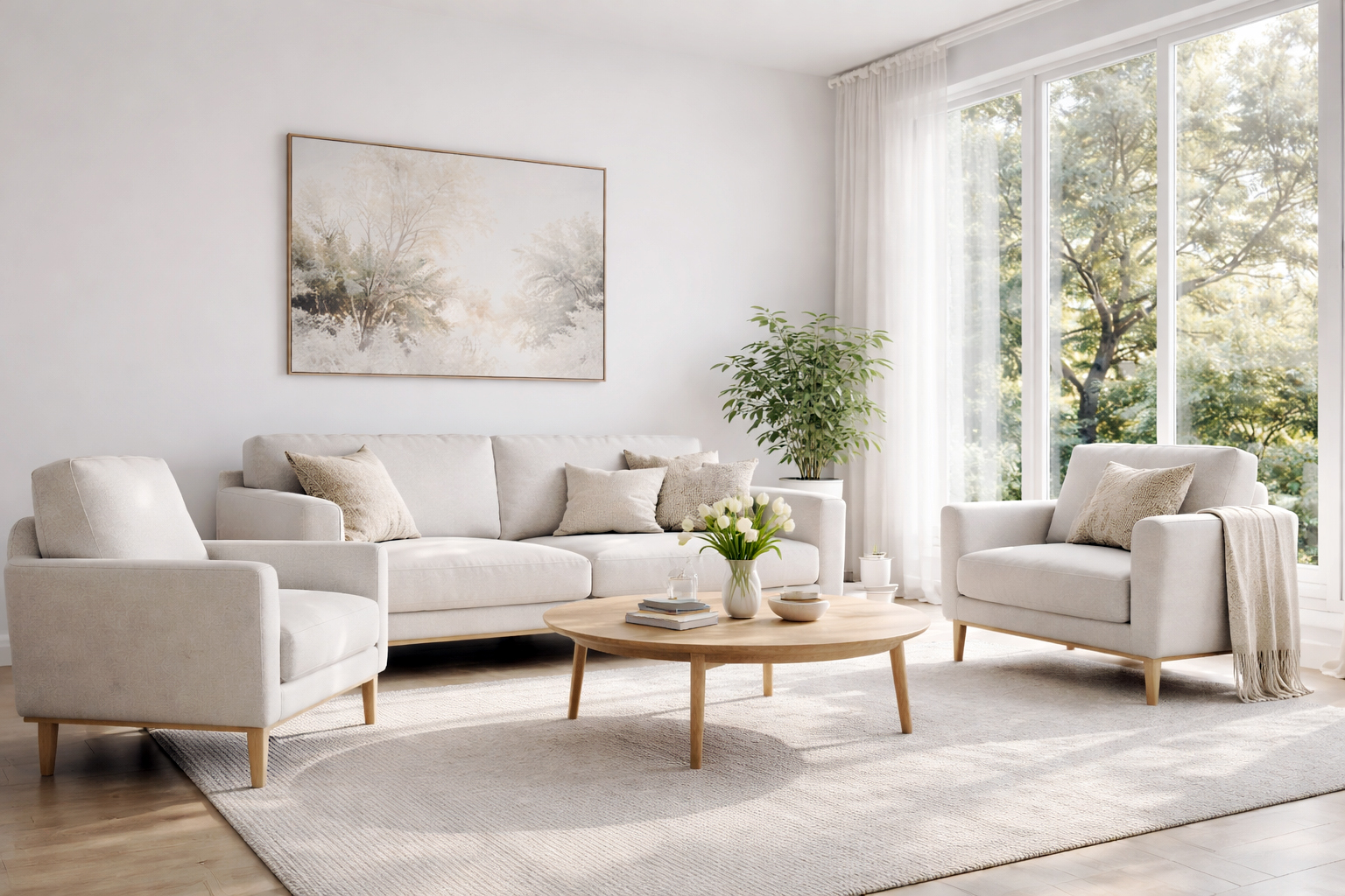 fotorealistyczna wizualizacja wnętrza salonu 3D