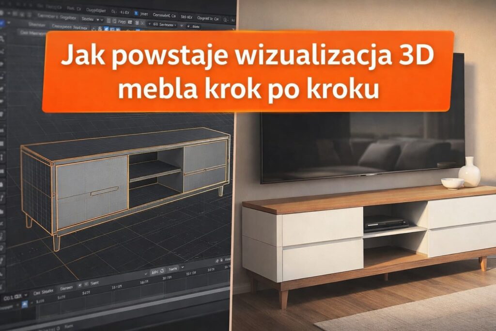 jak powstaje wizualizacja 3D mebla krok po kroku – modelowanie i render
