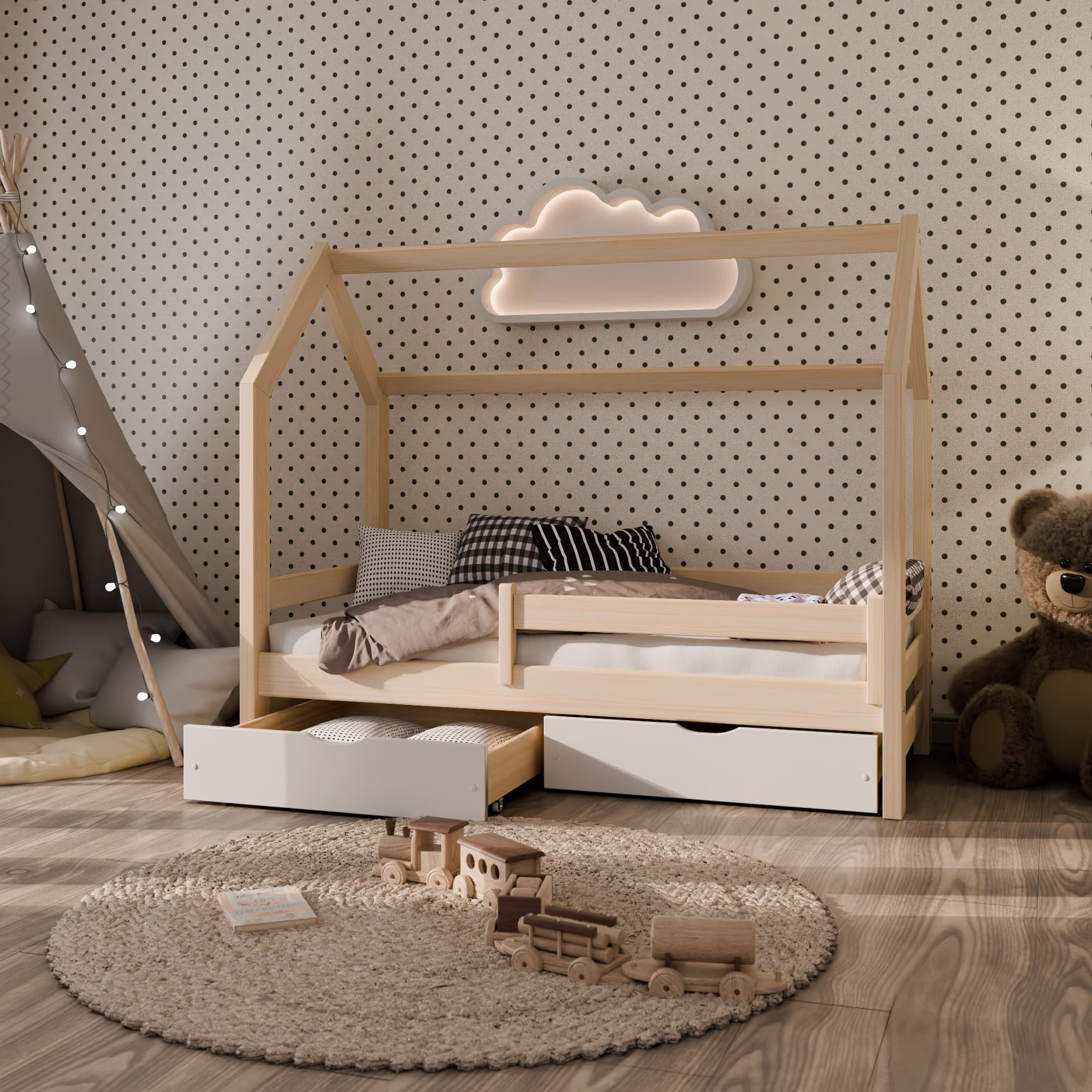 wizualizacja lozka dzieciecego 3d aranzacja pokoju dziecka oswietlenie scena