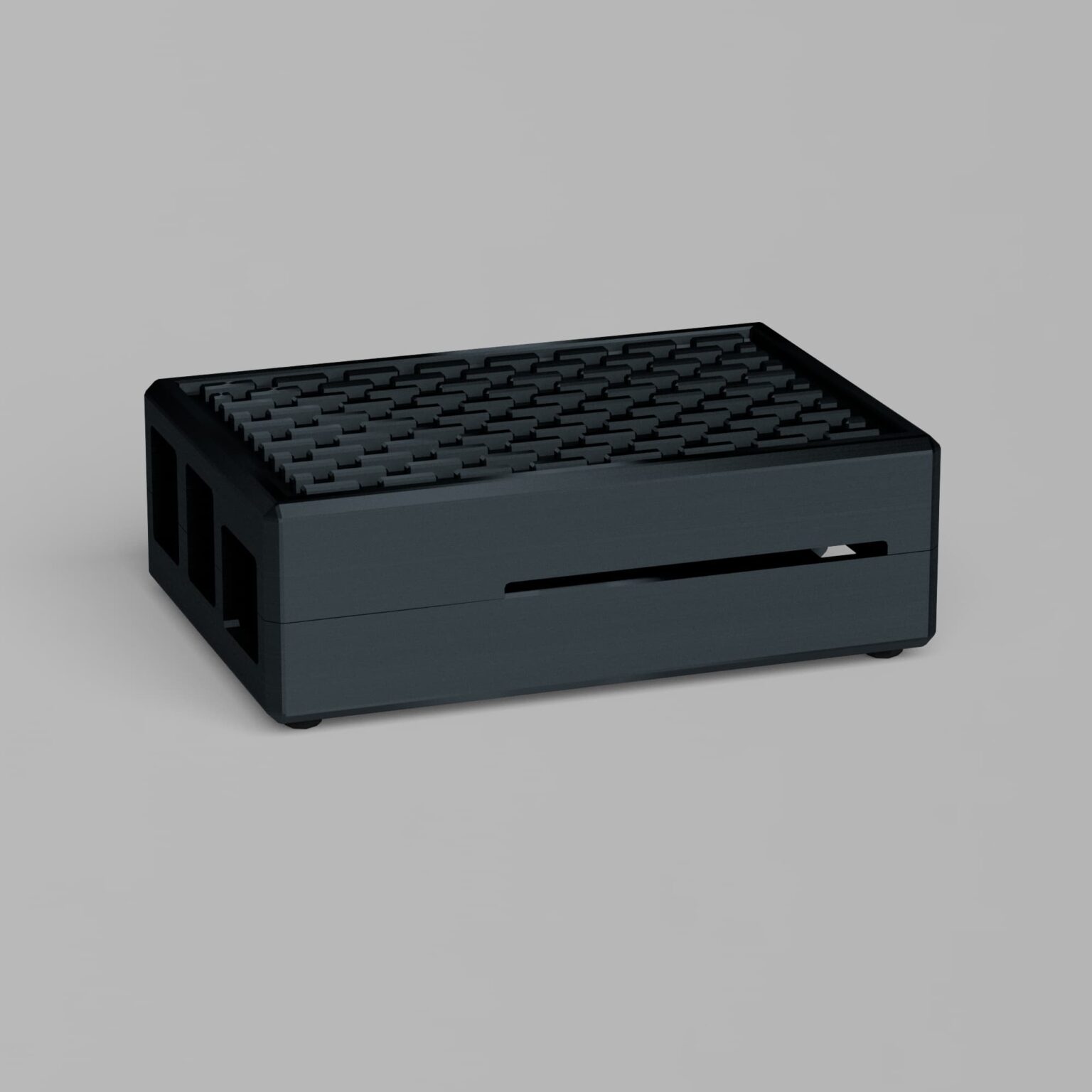 Fotorealistyczna wizualizacja 3D obudowy do Raspberry Pi.