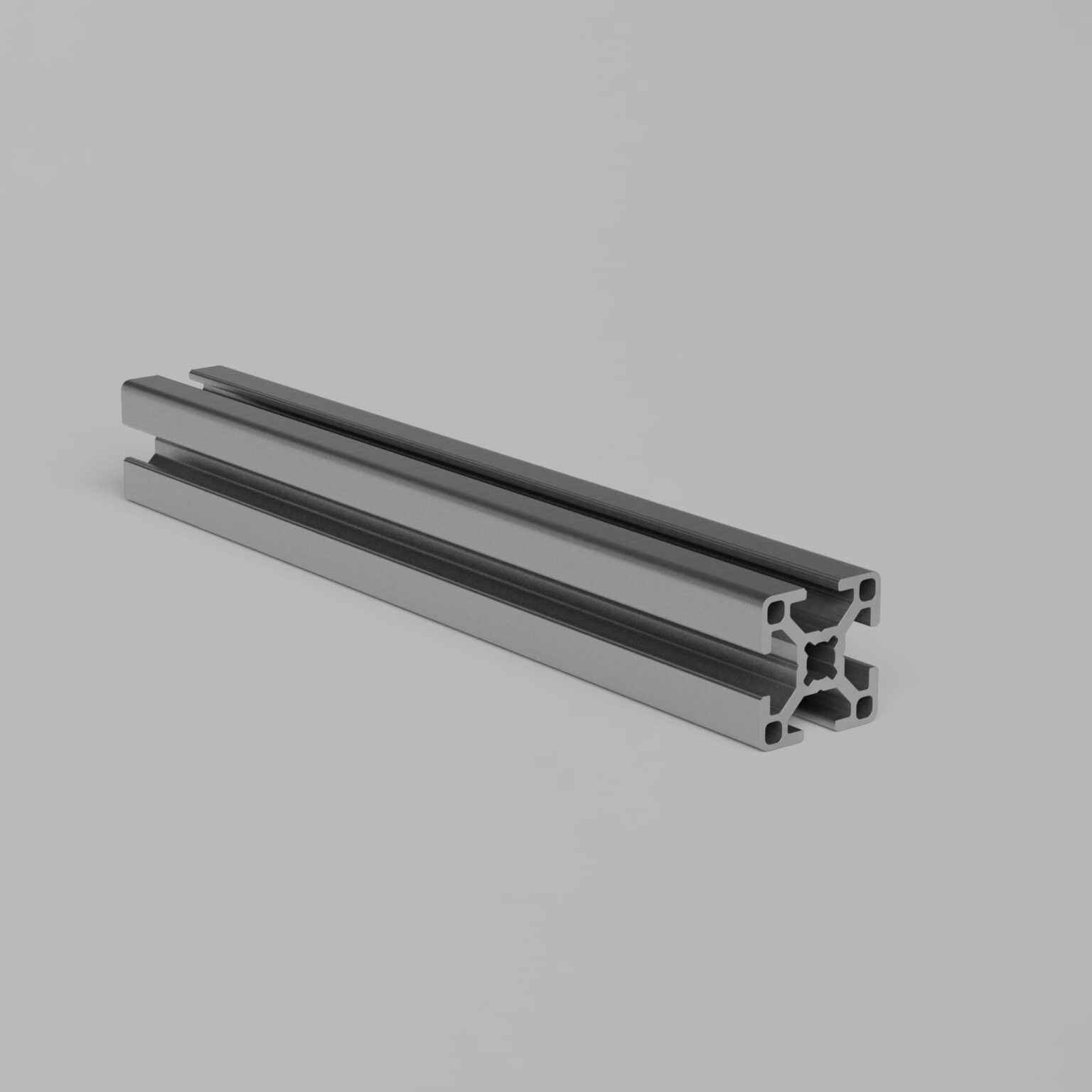 Fotorealistyczna wizualizacja 3D aluminiowego profilu konstrukcyjnego 3030.